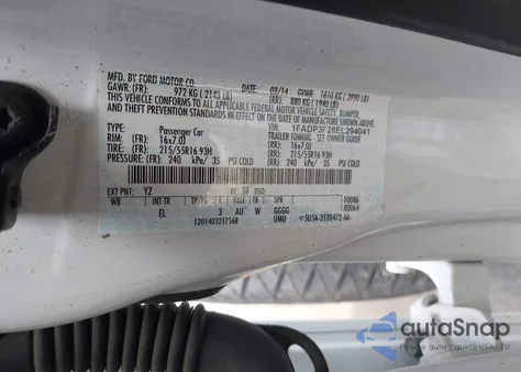 2014 Ford Focus Se from USA, damaged, VIN 1FADP3F28EL294041